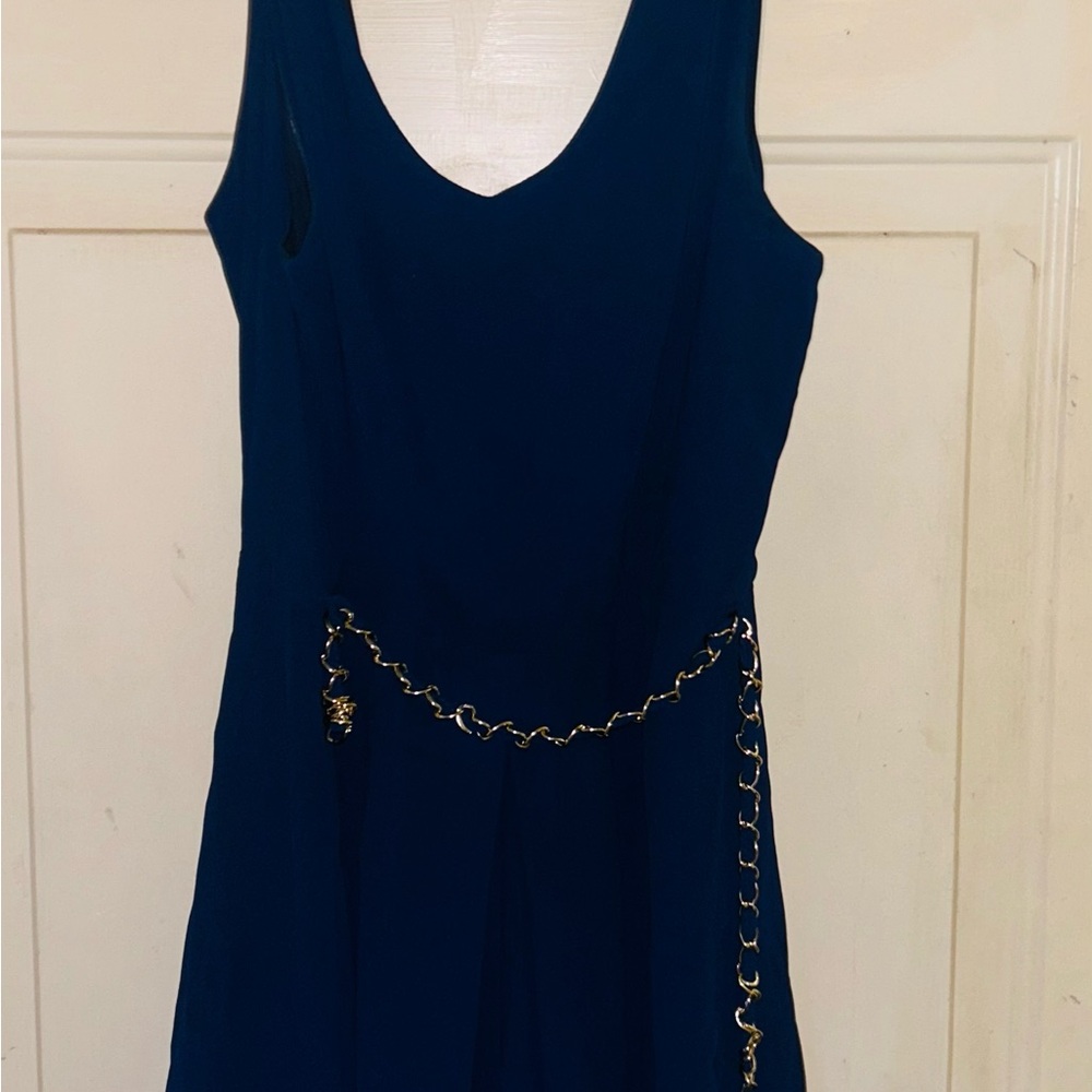Active USA Blue and Gold Sleeveless Jumpsuit